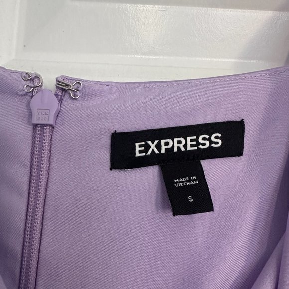 EXPRESS Light Purple Ruffle Wrap Front High-Low Dress - Picture 3 of 4